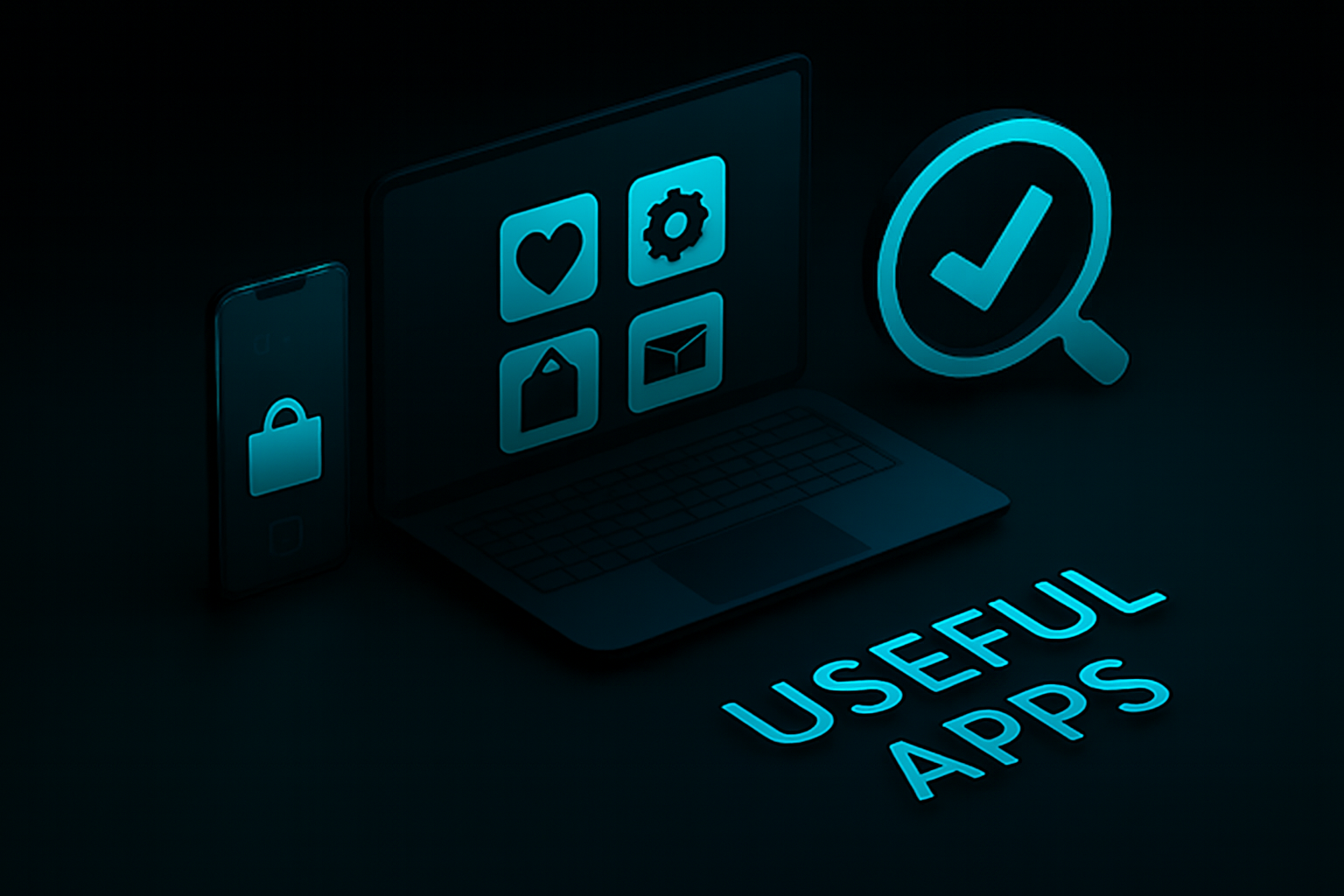 computer screen with app icons Visual